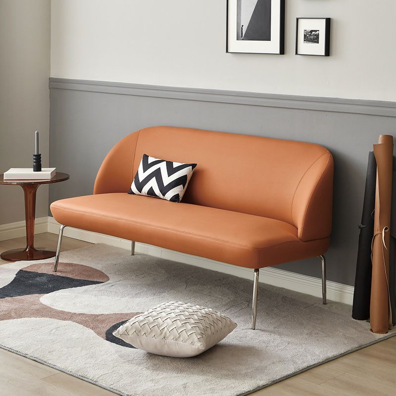 Modern 2/3-seater Settee Faux Leather Stain Resistant Sofa with Metal Legs