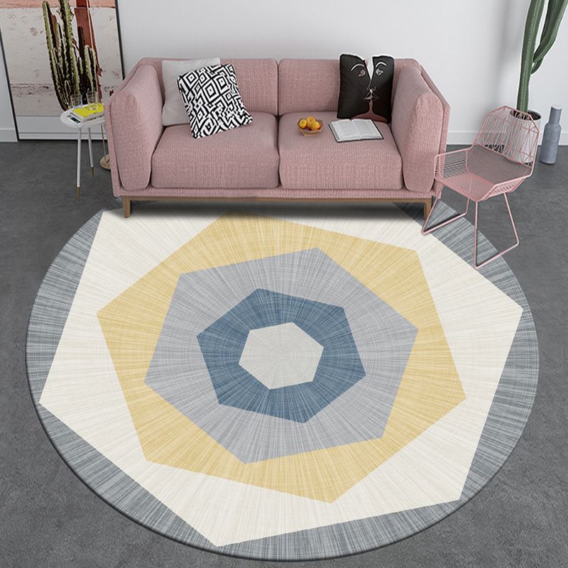 Scandinavisch geo-bedrukt vloerkleed Meerkleurig polyster-tapijt Huisdiervriendelijk, onderhoudsvriendelijk vloerkleed voor decoratie
