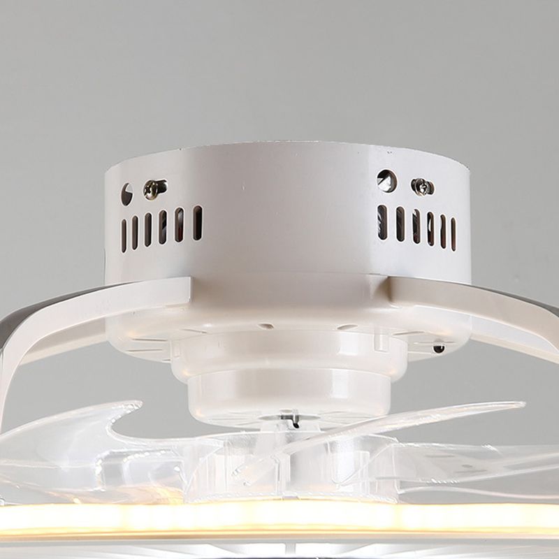 Ultradunne kinderen slaapkamer plafondventilator lamp acryl minimalistisch led semi -flush licht in wit