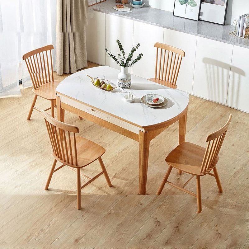 Contemporary Rectangular and Round Easy Folding Dining Table with 4 Foot