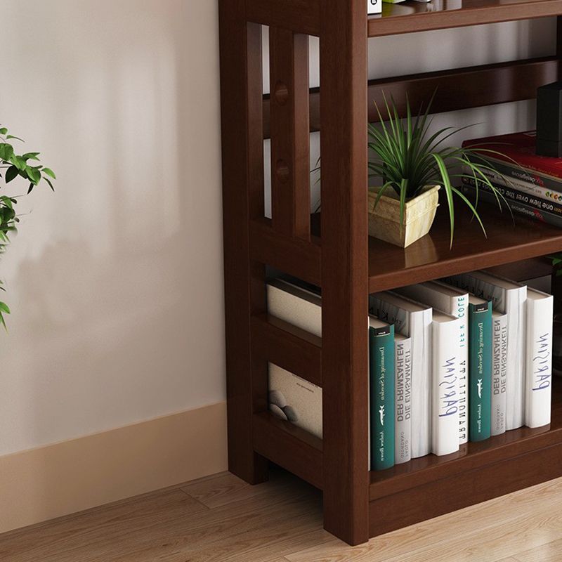 Contemporary Open Back Standard Bookshelf Wooden Bookcase with Shelves