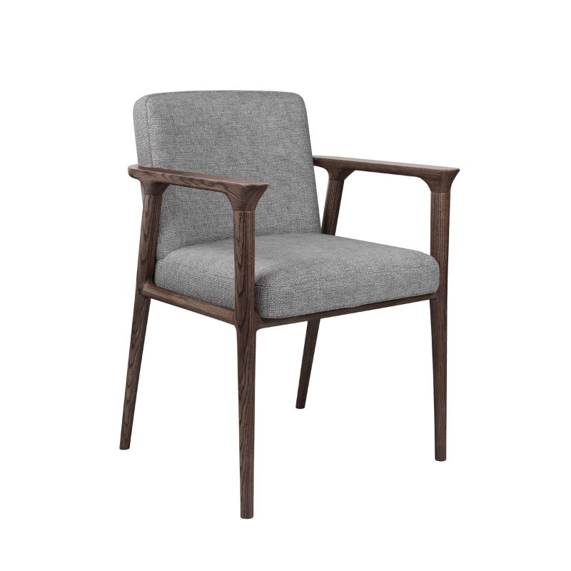 Solid Wood Arm Chair Upholstered Modern Dining Chair for Home