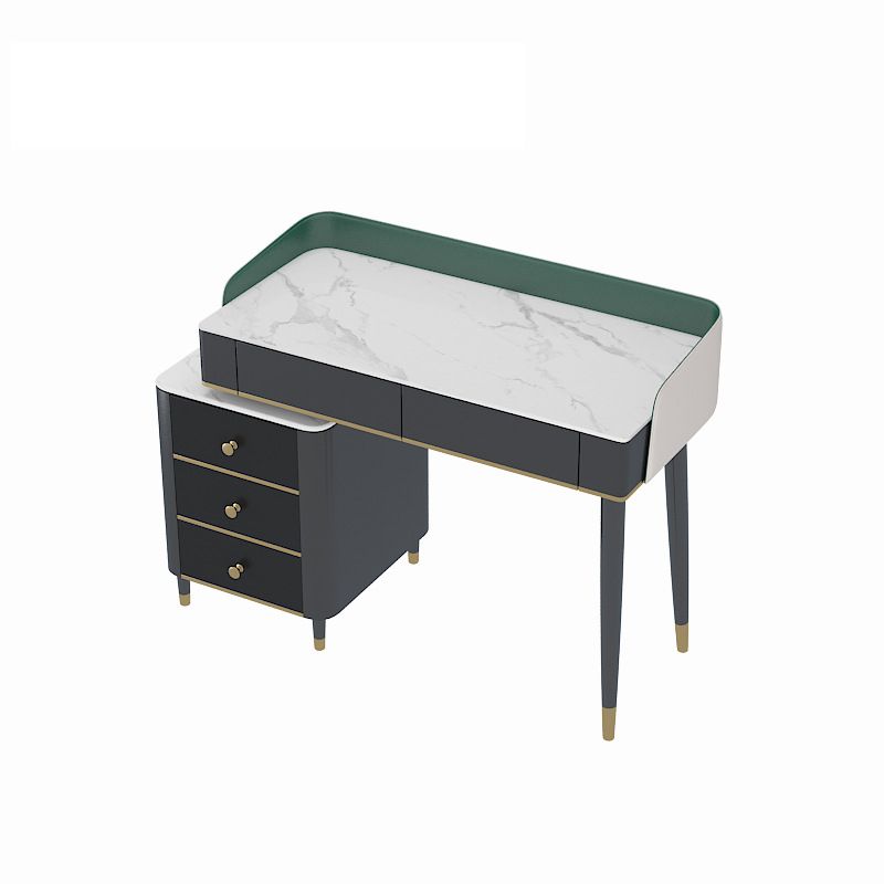 Vanity Set with 2 Storage Drawers Green Make-up Vanity, 15.74" Wide