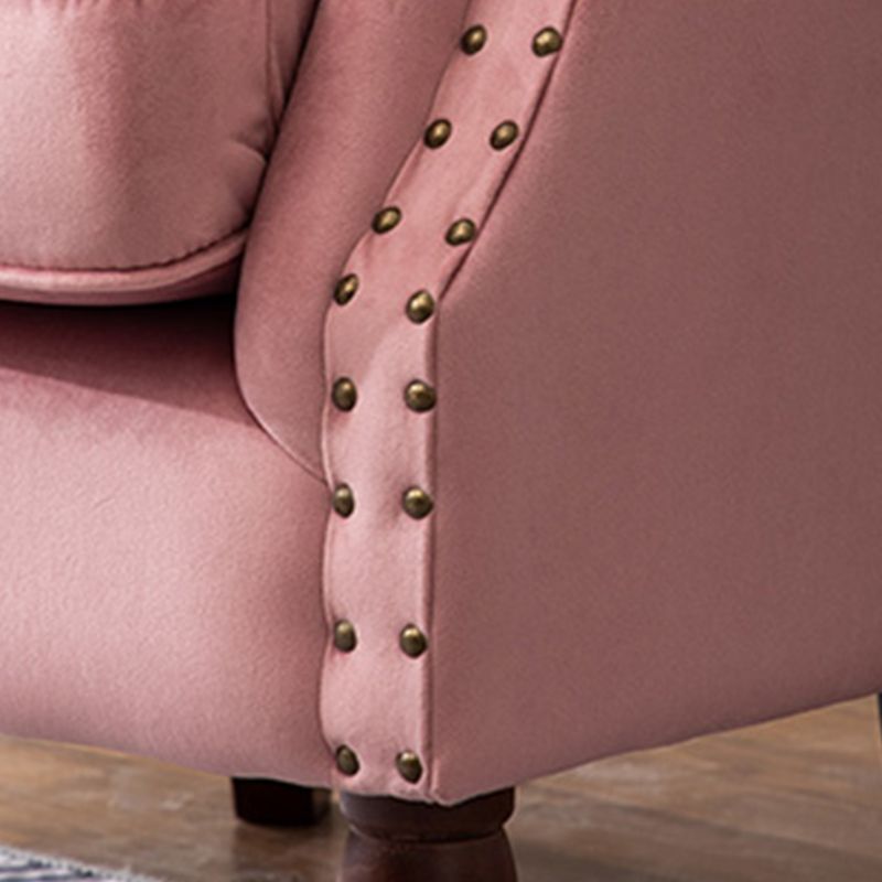 Modern 29.5"W Rolled Arms Nailhead Trim Single Sofa Chair with Sewn Pillow Back