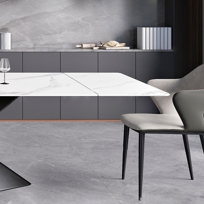 Contemporary Style Sintered Stone Dining Rectangle Table Set 1/4/5/7 Pieces Dining Set