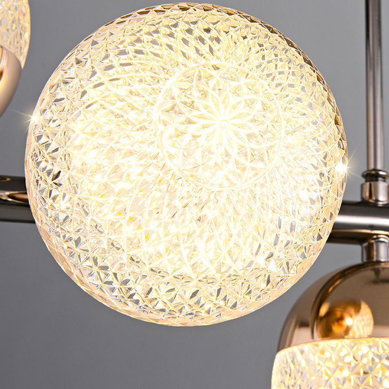 Modern 8-Light Black Island Lighting Glass Island Pendant Lighting for Dining Room