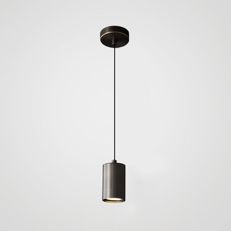 Minimalist Cylinder Hanging Lamp, Modern Metal Pendant Light for Bedroom
