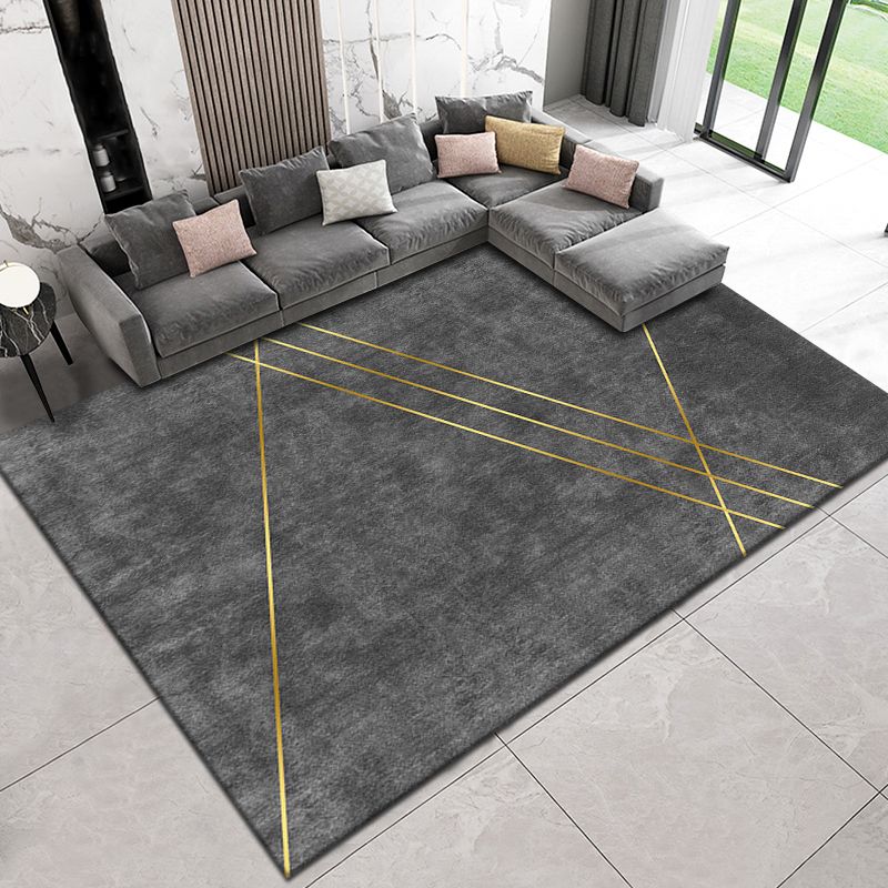 Black Luxury Carpet Polyester Graphic Carpet Non-Slip Backing Carpety for Home Decoration