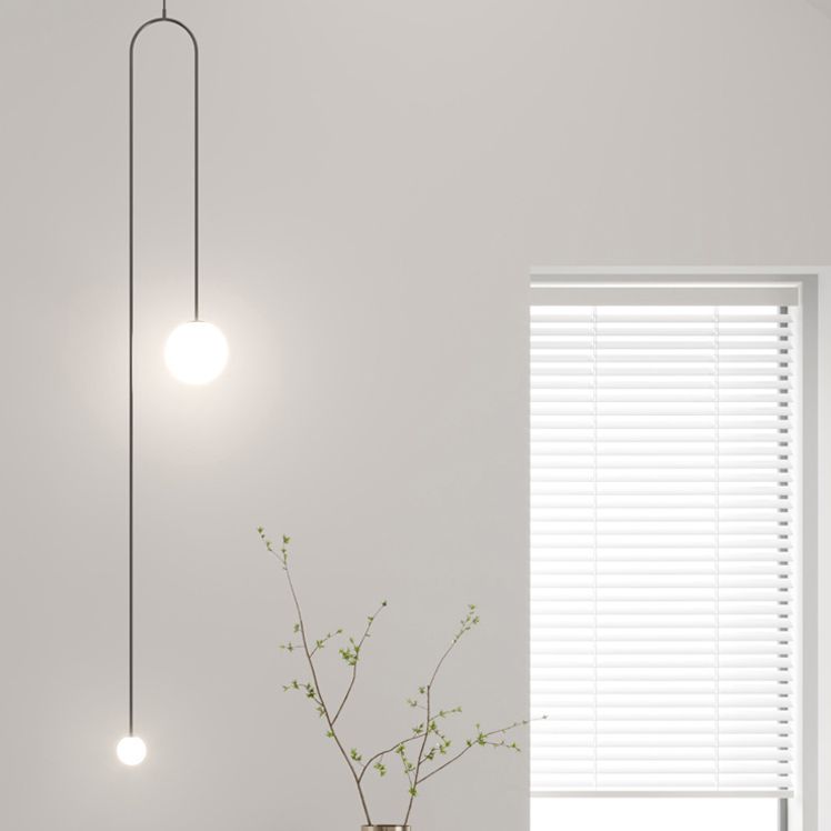 2-licht hanger lamp hedendaagse stijl lineaire vorm metallic hangend licht