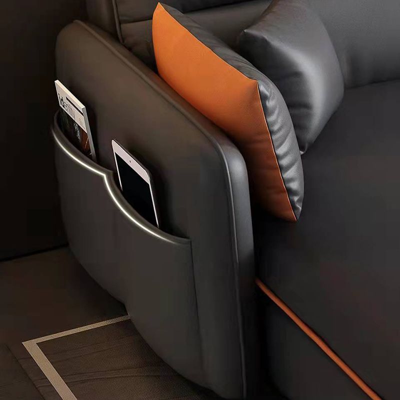 66" Wide Contemporary Sectional Sofa Leather L-Shape Sectionals