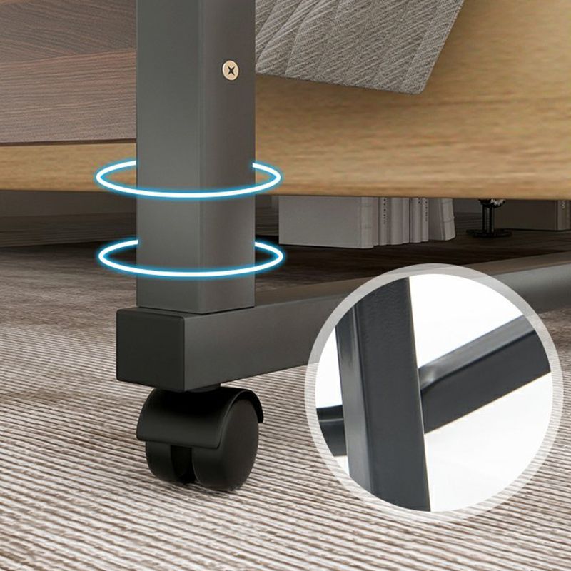 Modernistic Rectangular Corner Table 4 Legs Metal Side End Table with Storage