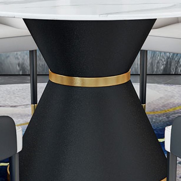 1/2/7/9 Pcs Metal Modern Dining Room Set with Round Table and Pedestal Base Dining Set