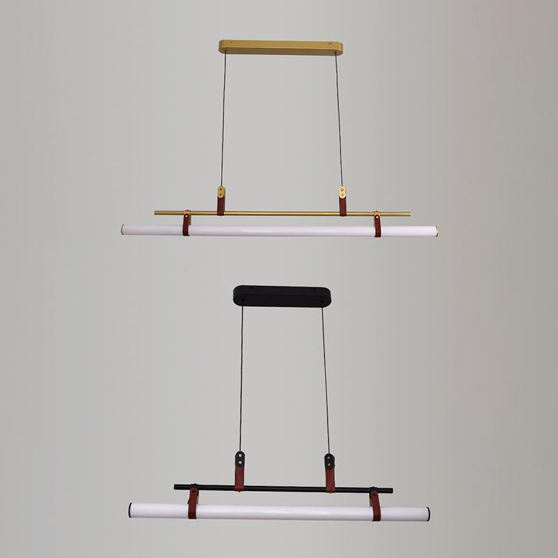 1 Light Strip Shade Hanging Light Modern Style Acrylic Island Light for Living Room