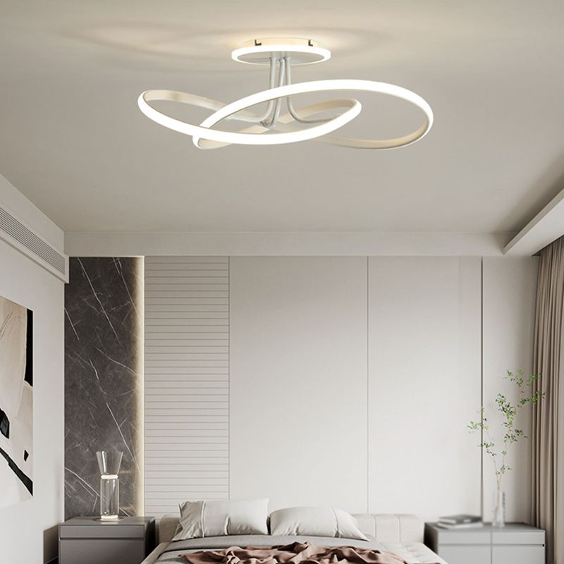 Modern LED Ceiling Light Strip Shape Ceiling Mount Lamp with Acrylic Shade for Bedroom