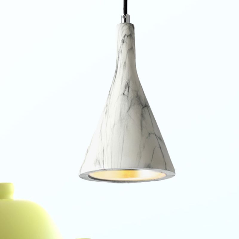 Luz de techo de colgante de trompeta Cemento nórdico 1 claro negro/blanco/marrón Luz colgante
