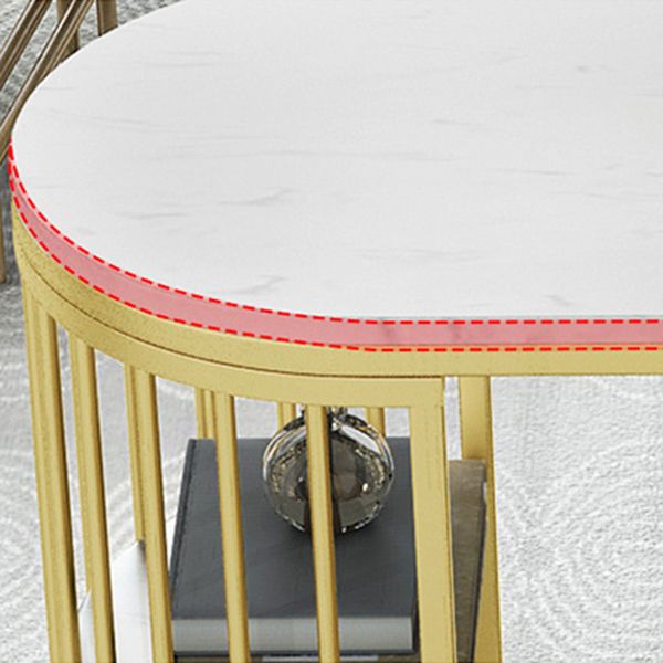 Glam Pub Table Double Pedestal Bar Height Bar Table for Breakroom