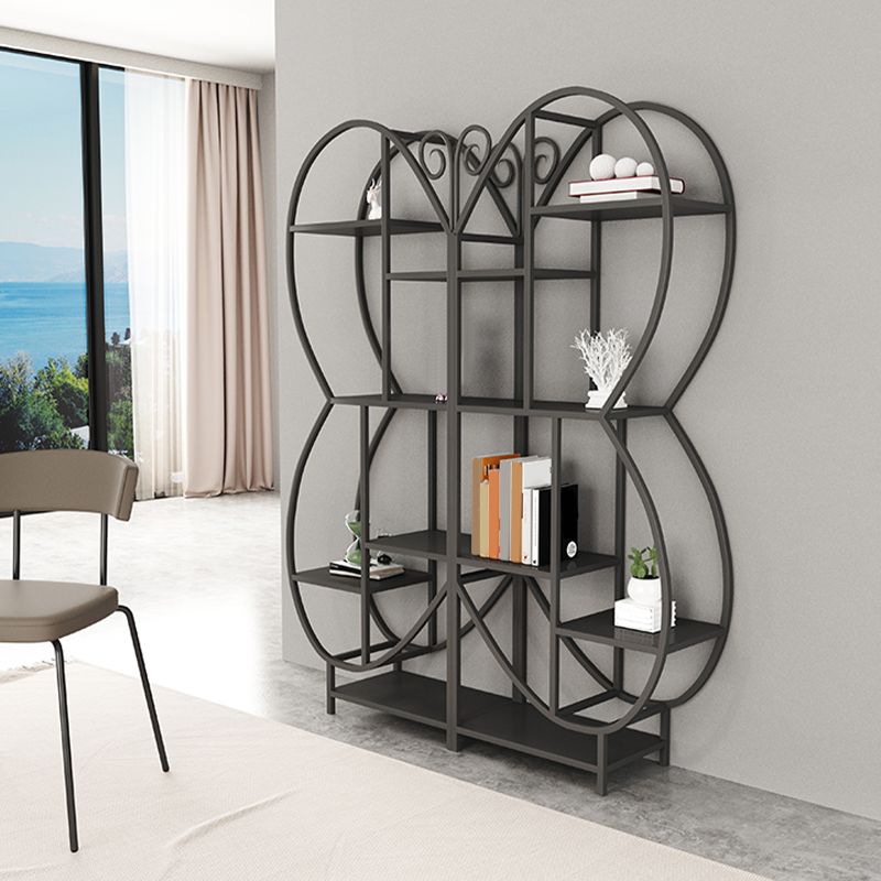 Industrial Open Back Bookshelf Freestanding Metal Book Shelf