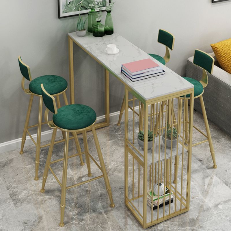 1/3/5 Pieces Bar Table Set Glam Rectangular Table and Stool Set