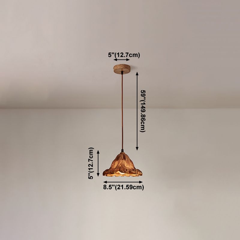 Décor décor lotus feuille en forme de pendentif en résine à manger lampe de suspension de plafond