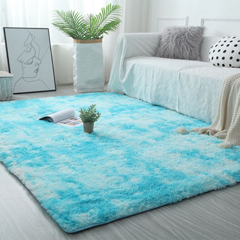 Creative Tie Dye Shag Area Rug Polyester Indoor Carpet Non-Slip Backing Rug for Home Decoration
