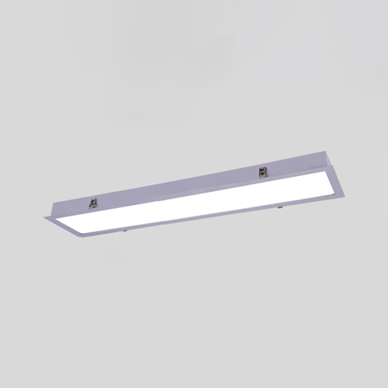 Plafonnier LED de forme rectangulaire en aluminium moderne, 1 lumière, montage encastré pour allée