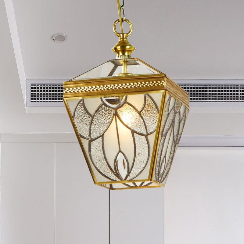 Lantern Bedroom Hanging Lighting Vintage Bubble Glass 1 Head Gold Ceiling Pendant Lamp