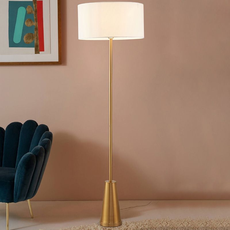 Lámpara de piso de 1 luz Simplicidad Lámpara de pie en forma de tambor para sala de estar