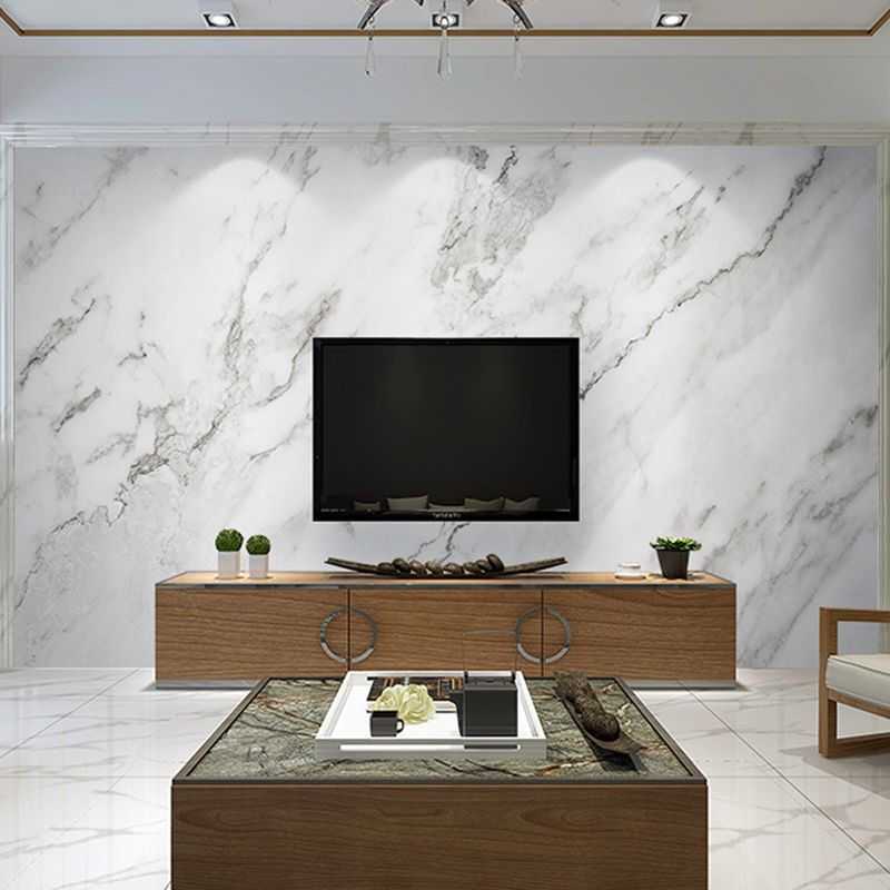 Full Size Marble Wall Art in Grey and White Non-Woven Fabric Wall Mural for Home Decoration, Personalized Size Available