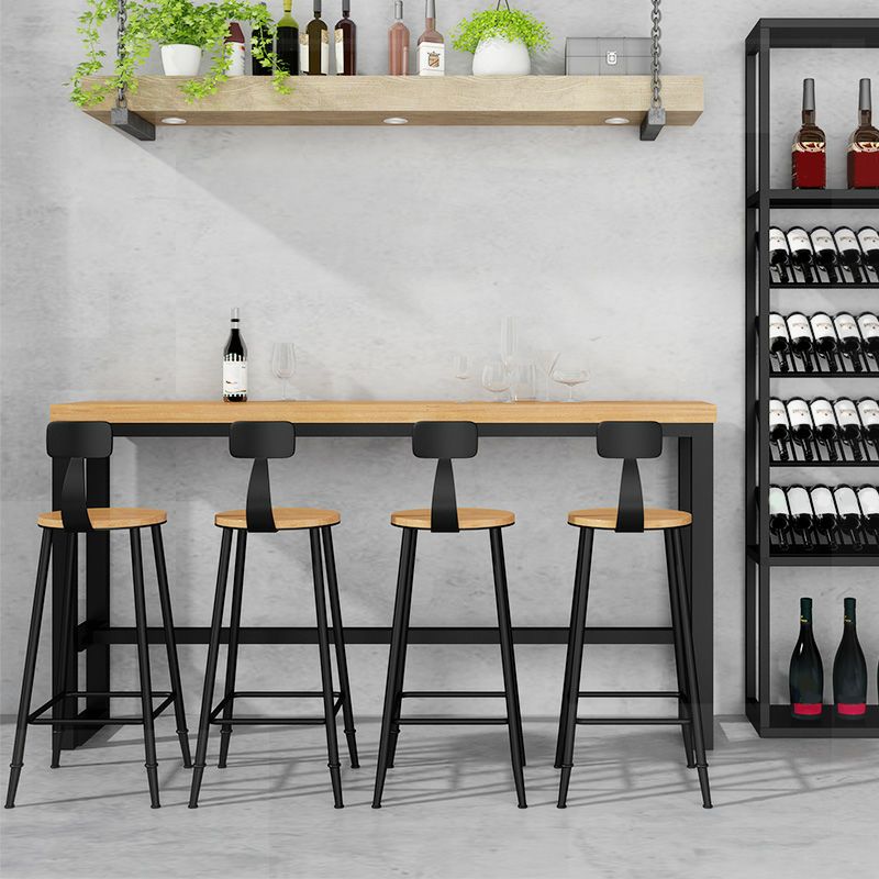 1/5/9 Pieces Pine Wood Top Bar Table Set Industrial Rectangle Pub Table Set