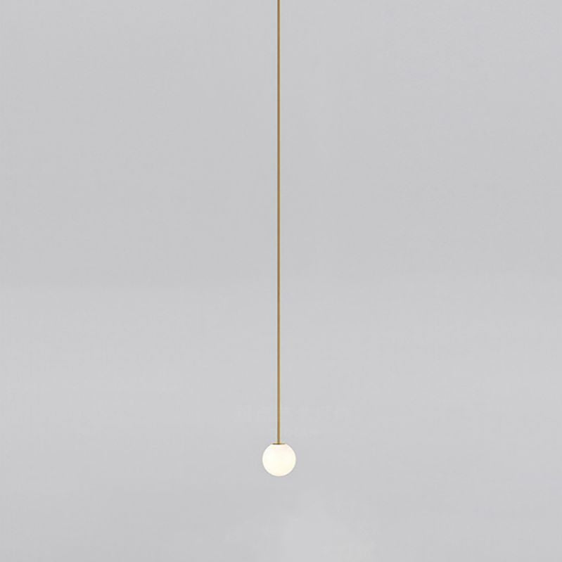 Mini Balle en forme de suspension de lampe de lampe à lampe 1-Bulb Lumière avec une teinte en verre pour le chevet