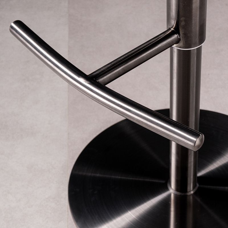 Contemporary Style Barstool Round Upholstered Bar Stool with Metal Base