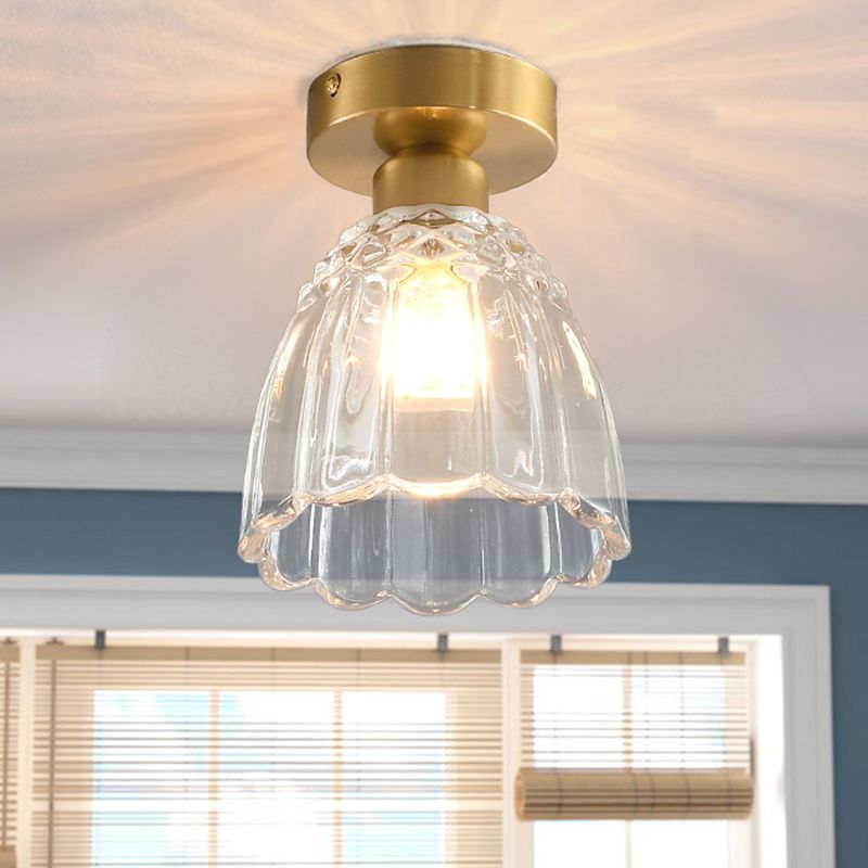 Modern Simple Glass Ceiling Light Bell Shape Ceiling Lamp for Bedroom