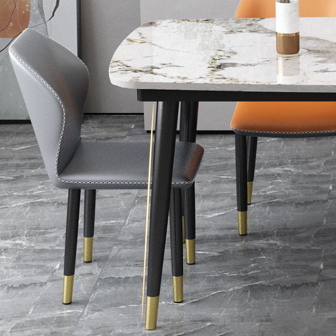 Traditionelle Luxus -Rechteck -Essstelle Tisch Stein Esszimmer Hausmöbel für Zuhause