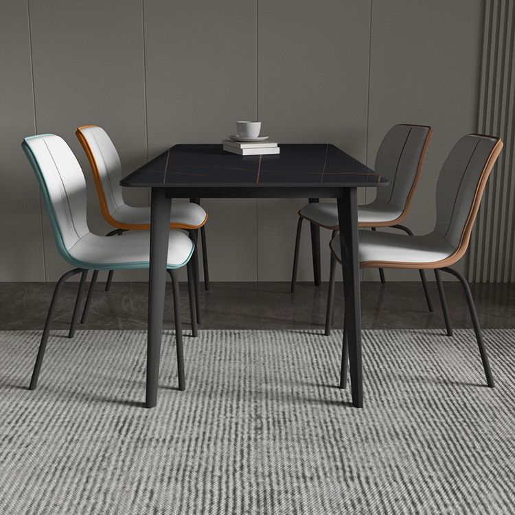 Industrial Indoor Faux Leather Upholstered Parsons Armless Dining Chair