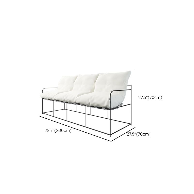 Modern White Stain Resistant Seating Tuxedo Arm Sofa for Bonus Room