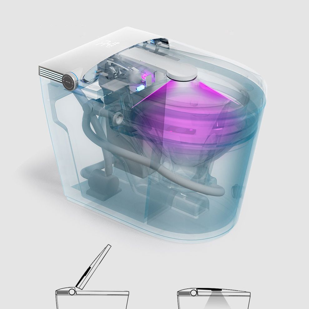 Modern All-In-One Toilet Bowl Siphon Jet Toilet with Soft-Close Seat for Bathroom