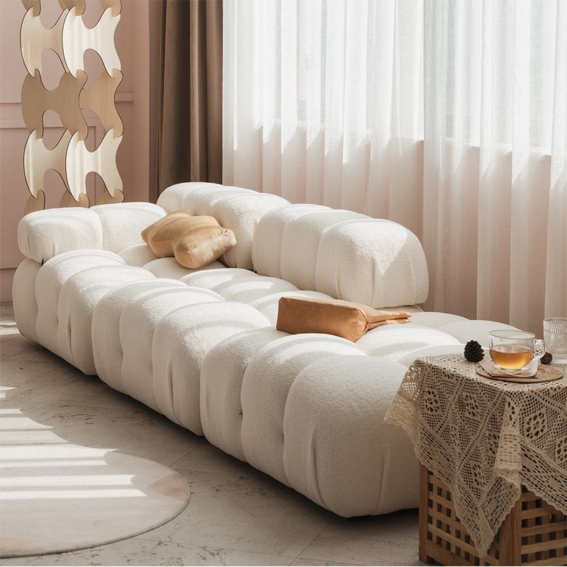 Modern Style Sofa Low Back Padded with Sponge Cushions Sofa Bed