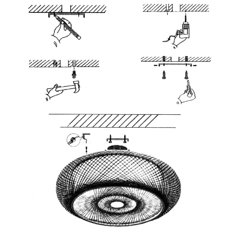 Japanese Style Bamboo Flush Mount Drum Shape Beige Flush Mount Ceiling Fixture for Living Room