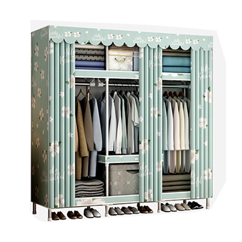 Modern Style Wardrobe Metal Bedroom Wardrobe Closet with Shelves