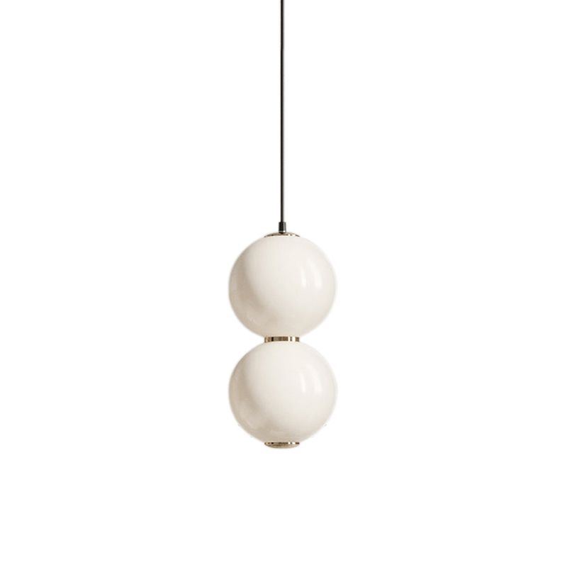 Simple Ball Glass Pendant Light Modern Suspended Lighting Fixture for Bedroom
