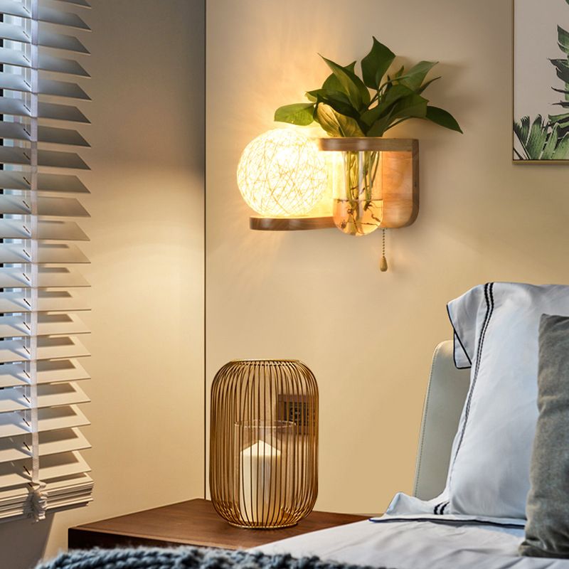 Holzwandleuchte ohne Pflanzen moderne Wandleuchte für das Wohnzimmer