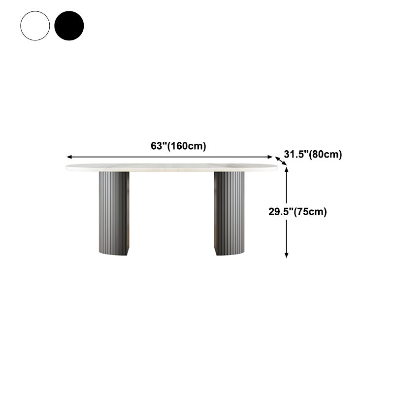 Eettafel met dubbele voetstuk Moderne stijl eettafel voor thuis