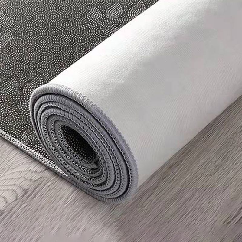 Dark Gray Striped Carpet Polyester Modern Carpet Washable Carpet for Home Decor