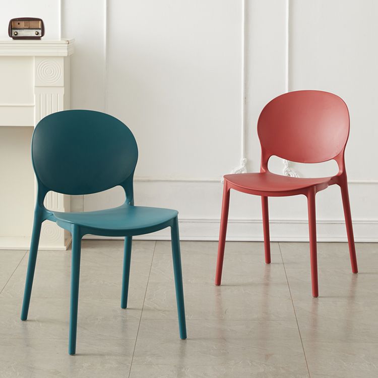 Stackable Plastic Armless Dining Chairs Indoor Scandinavian Side Chair