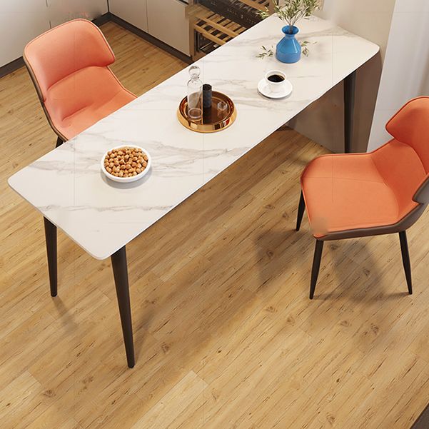 Industrial Rectangular Writing Desk Home Stone Office Desk with Metal Legs