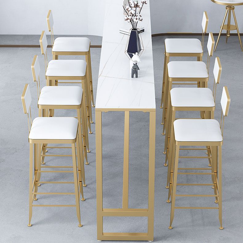 1/7/9/11 Pieces Rectangular Bar Set Gorgeous Style Marble Table with Bar Stools