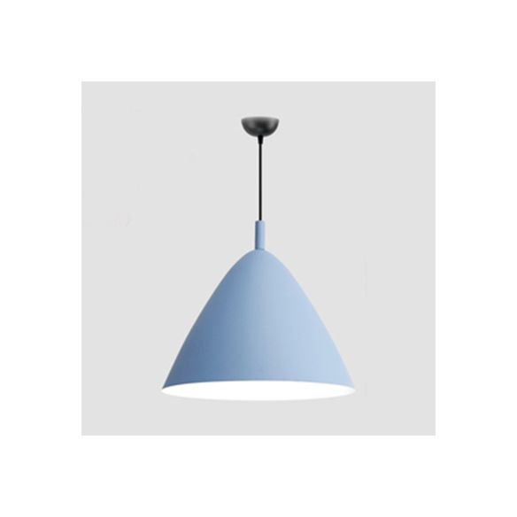 Nordic Candy Colored Pendant Fixture Pyramid Shade 10.5/13/16 Inch Wide One Light Aluminum Hanging Light for Cafe