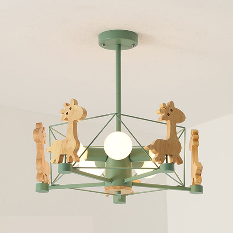 Nordic Style Macron Chandelier Metal 5 Head Pendant Lighting Fixtures for Bedroom