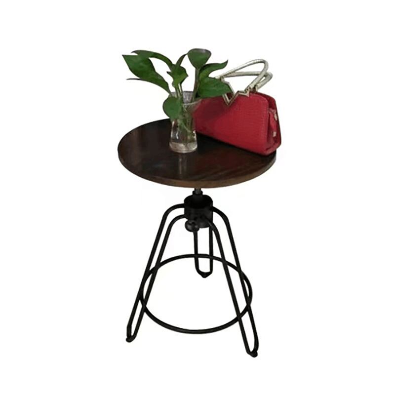 Rustic Style Side End Table Tri Pin Round Sofa Side Accent Table