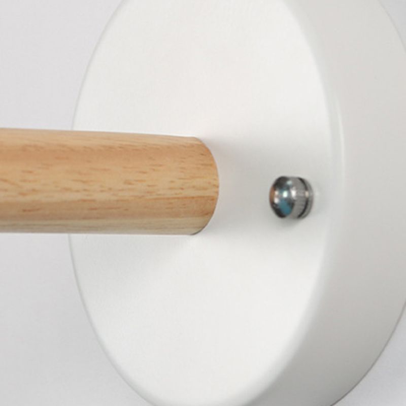 Lámpara de pared de macaron de hierro forjado en estilo de pared de domo de madera de estilo artístico moderno para espacios interiores